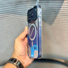 Blue LumiQuicksand Night Glow iPhone 17 Pro Max Case