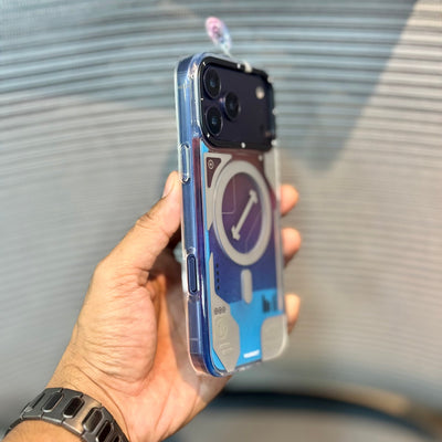 Blue LumiQuicksand Night Glow iPhone 17 Pro Max Case
